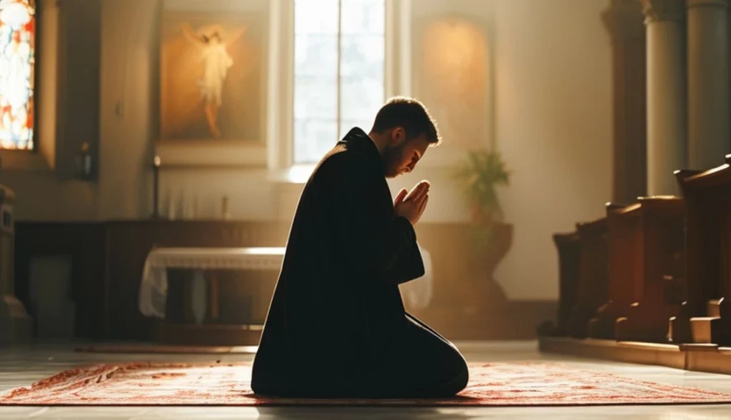 padre em oração católica da manha